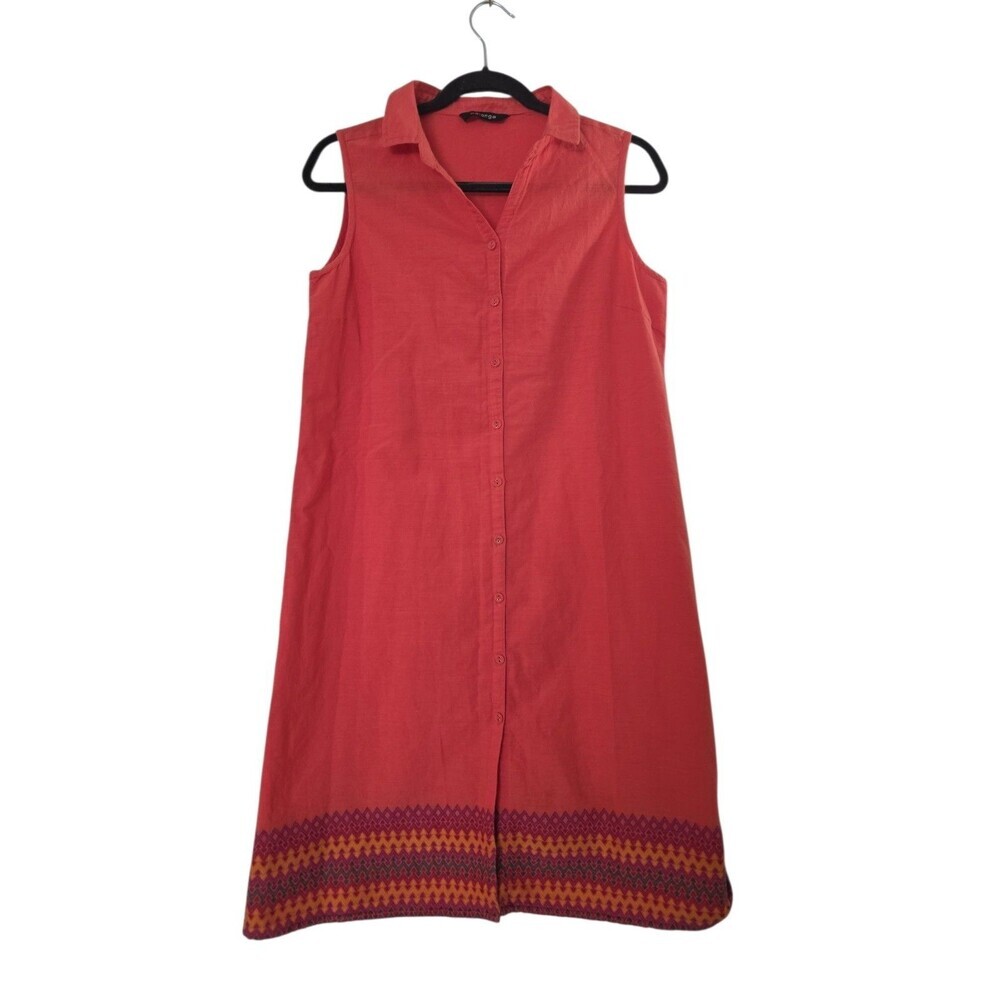 Melange Dress Size Medium Pink 100% Cotton Sleeveless
